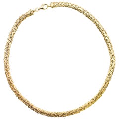 Bespoke 18 Karat Gold Woven Necklace Bespoke 18 Karat Gold Woven Necklace
