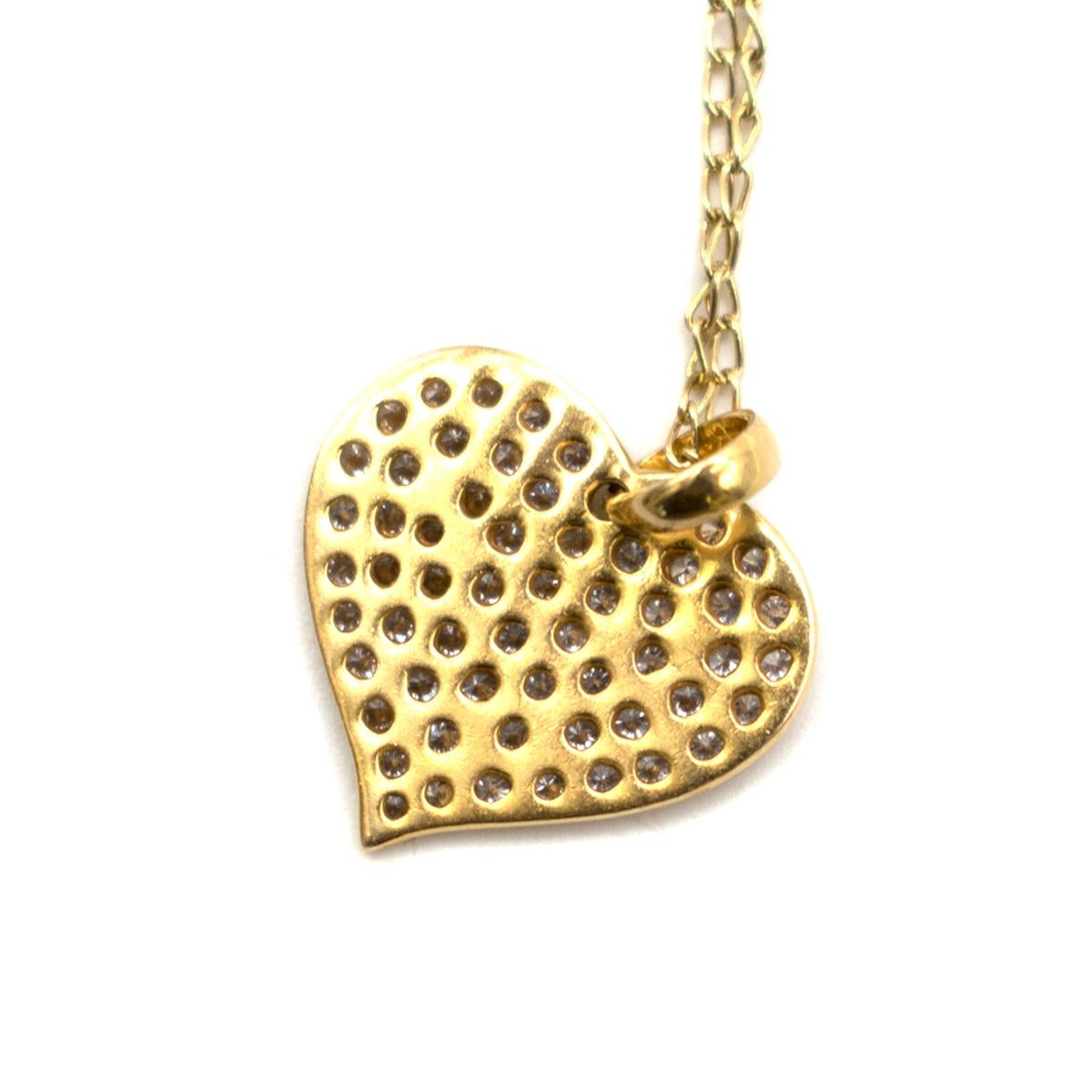 Bespoke 18 Karat Yellow Gold Diamond Heart Long Necklace 6