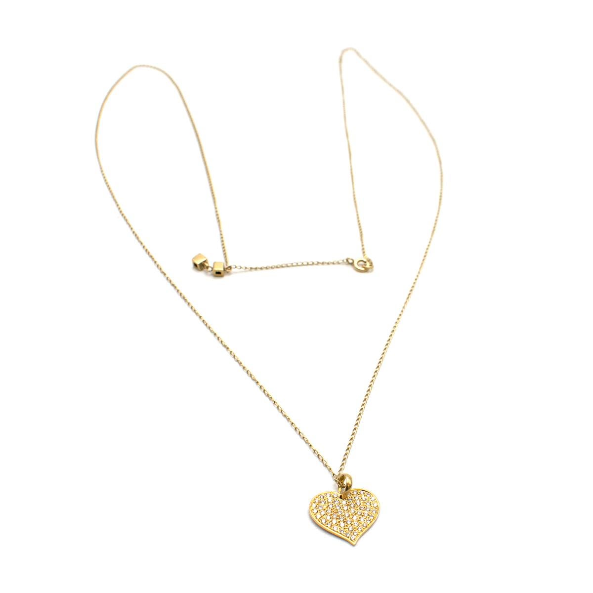 Bespoke 18 Karat Yellow Gold Diamond Heart Long Necklace 8
