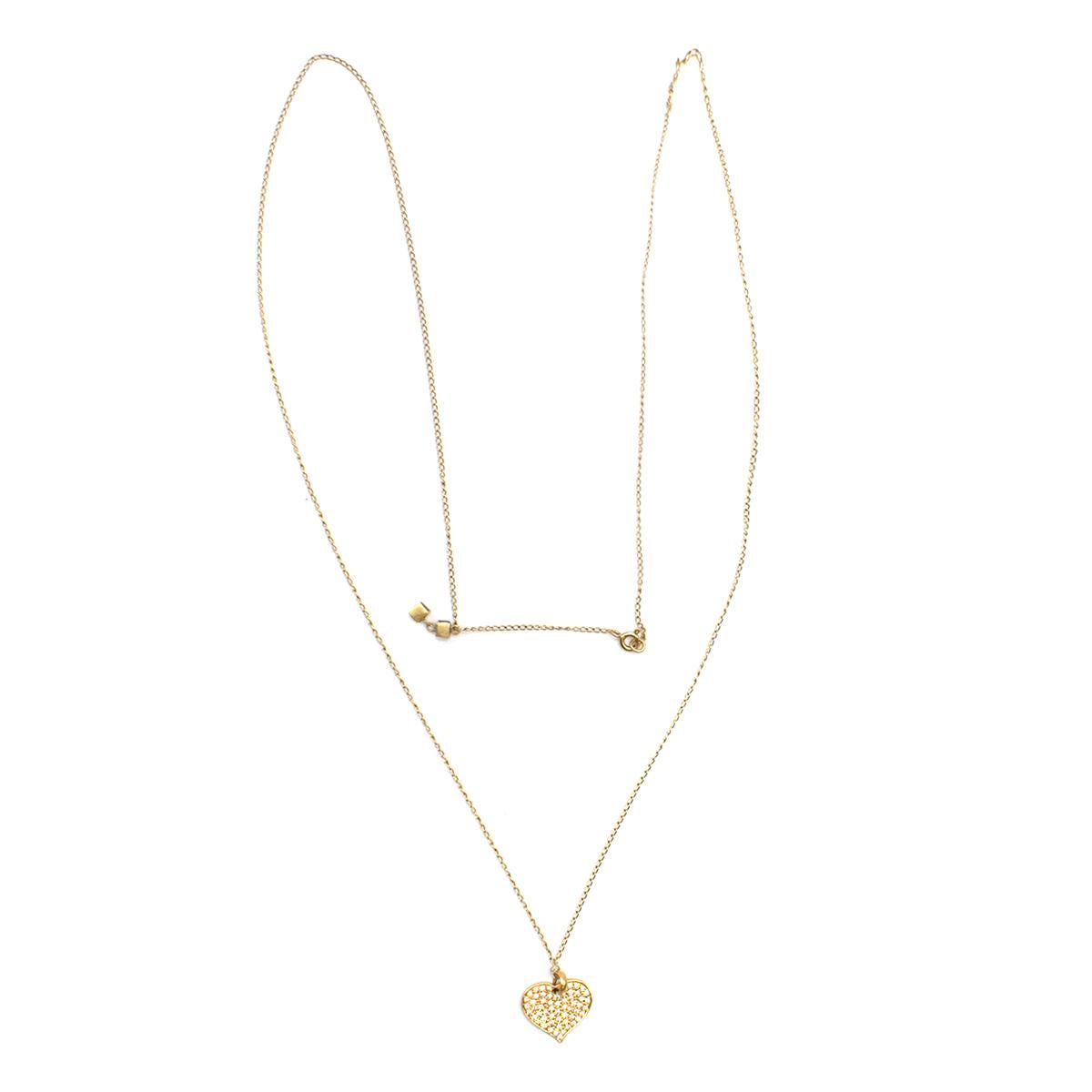 Bespoke 18 Karat Yellow Gold Diamond Heart Long Necklace 9
