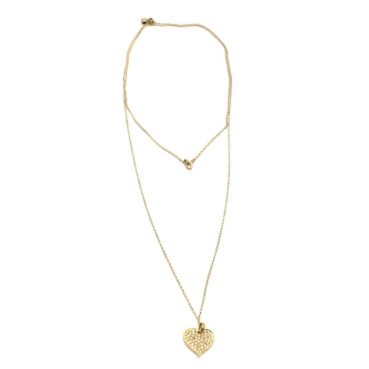 Bespoke 18 Karat Yellow Gold Diamond Heart Long Necklace 10