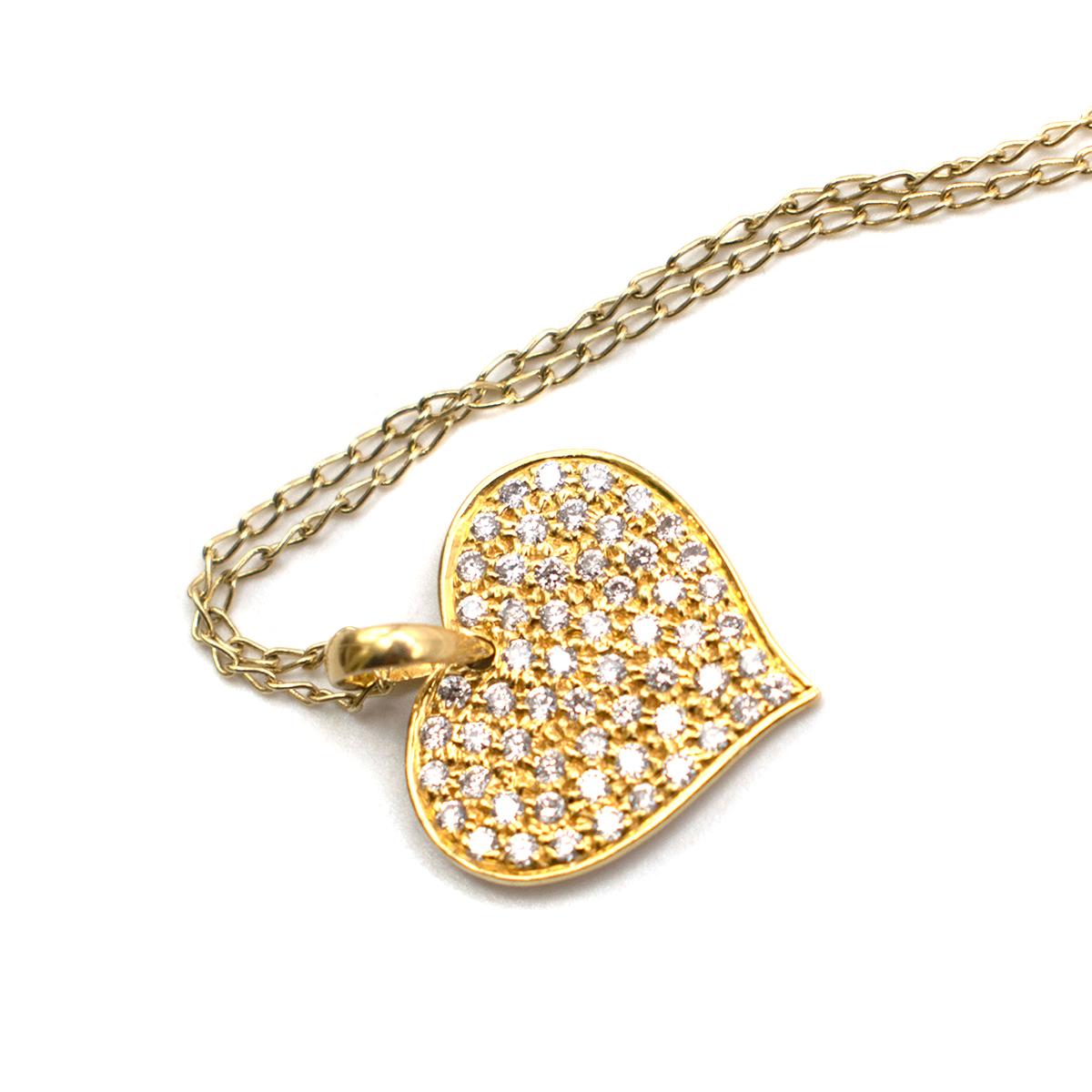 Bespoke 18 Karat Yellow Gold Diamond Heart Long Necklace 5