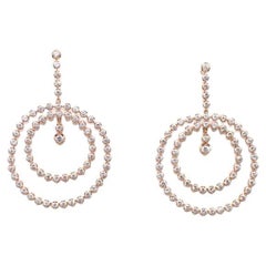 Bespoke 18ct Rose Gold & Diamond Double Circle Drop Earrings