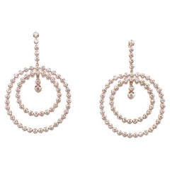 Bespoke 18ct Rose Gold 
Diamond Double Circle Drop Earrings