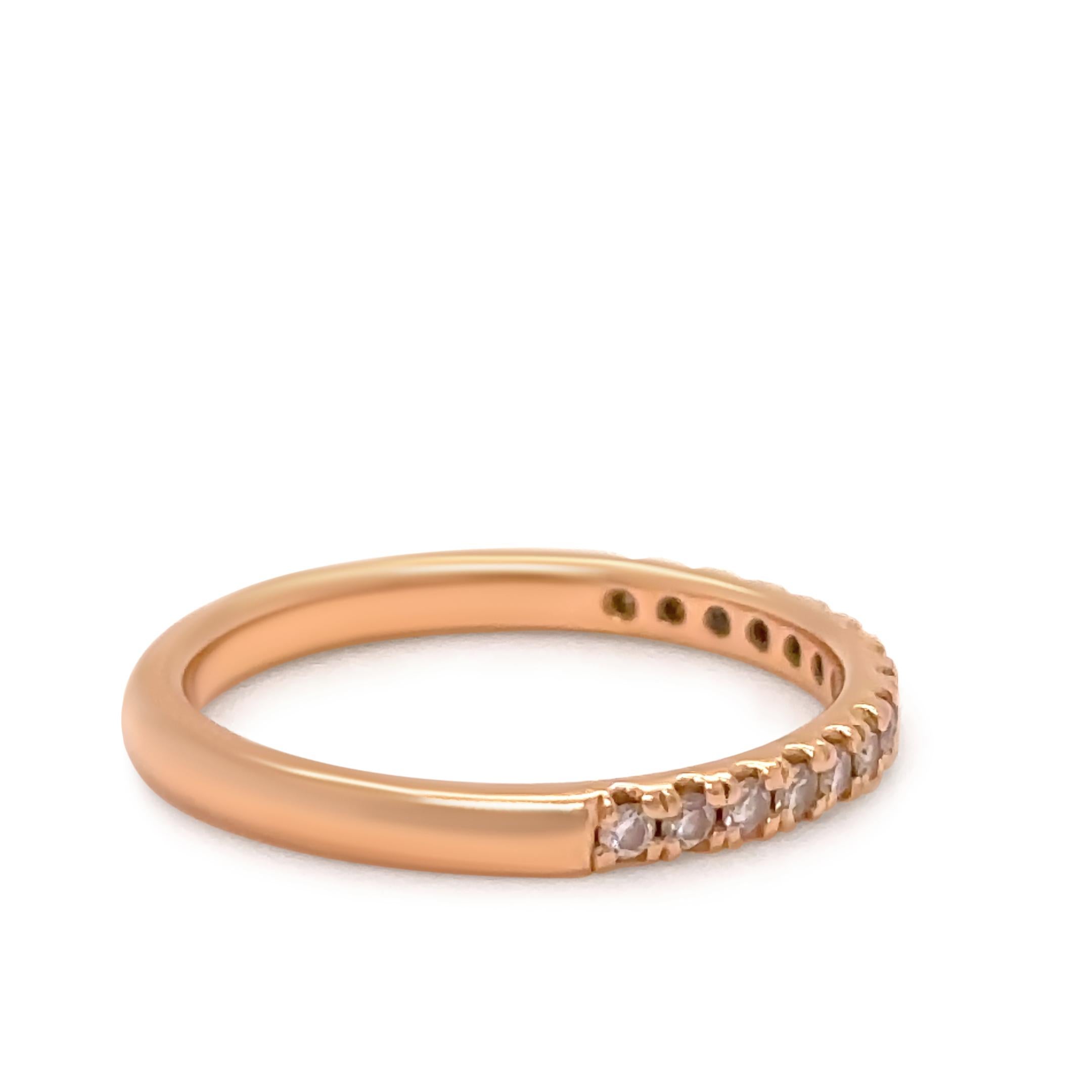 Bespoke 18ct Rose Gold Diamond Wedding Band 0.22ct In Excellent Condition In SYDNEY, NSW