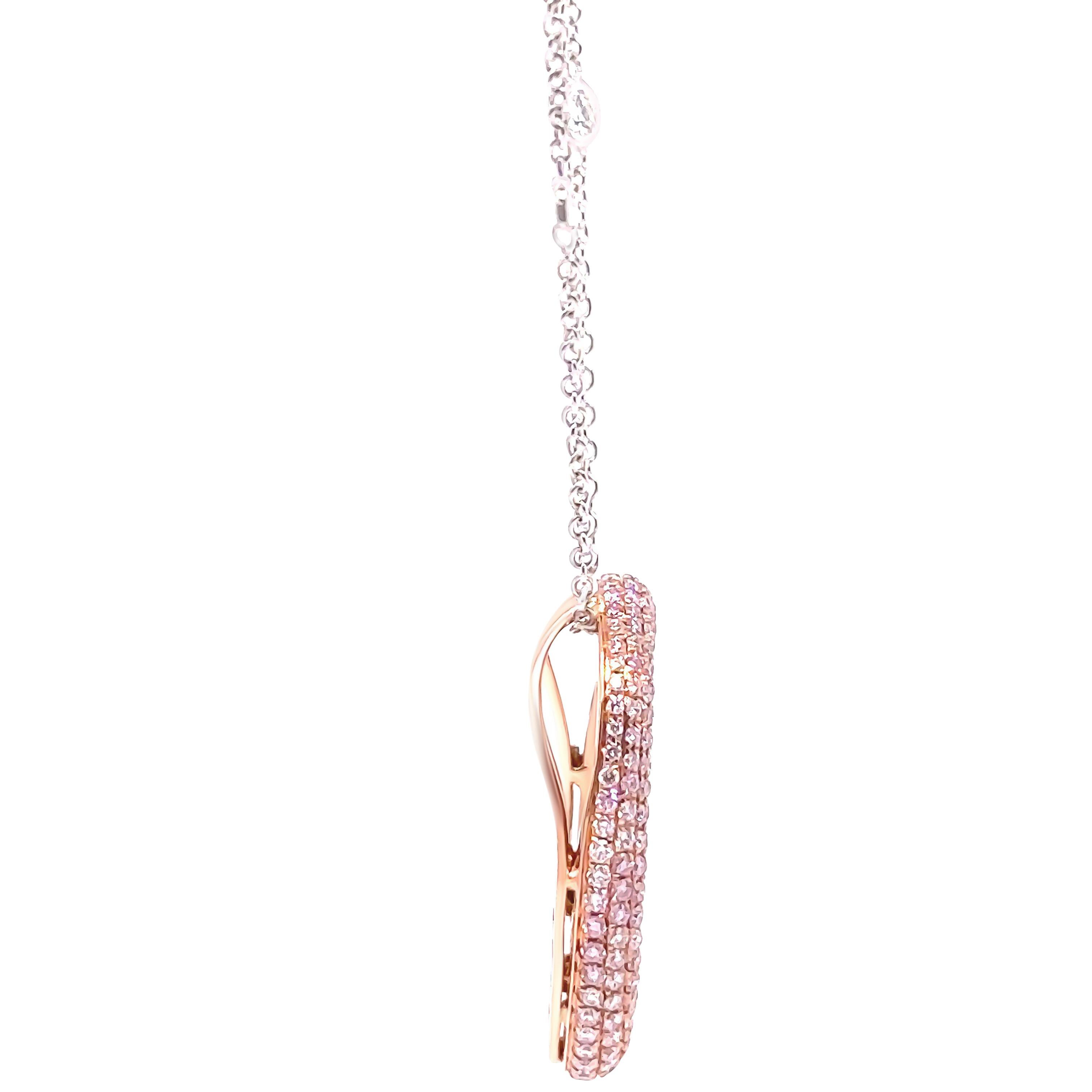 A Limited Edition Argyle Pink Diamond O Pendant Numbered 72/100, made of 18ct Rose & White Gold. Pave set with Argyle Fancy Pink Round Brilliant Cut Diamonds with a total weight of 1.28ct.

Additionally the necklace is set with 6 Round Brilliant Cut