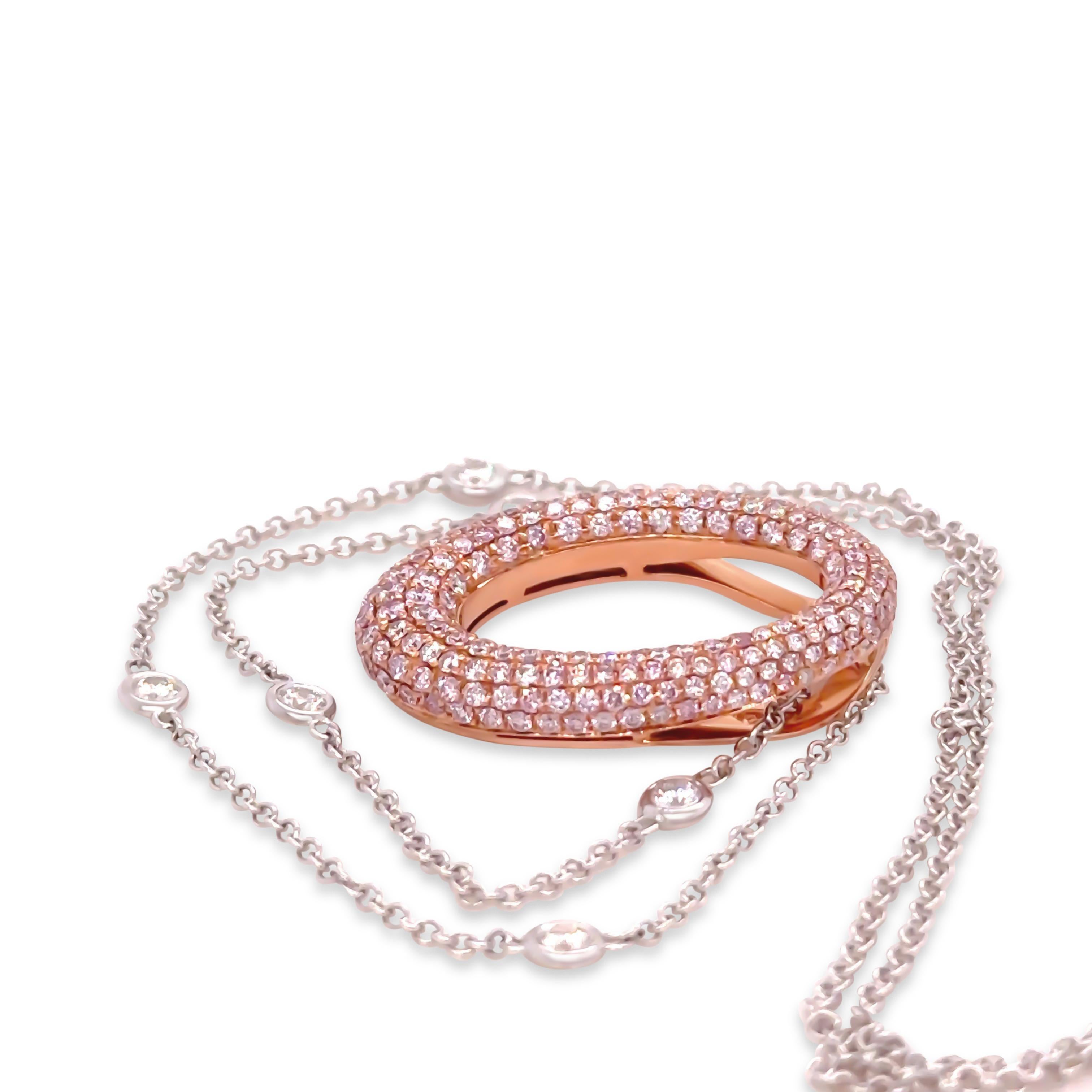Bespoke 18ct Rose & White Gold Argyle Pink Diamond O Pendant 1.53ct 1