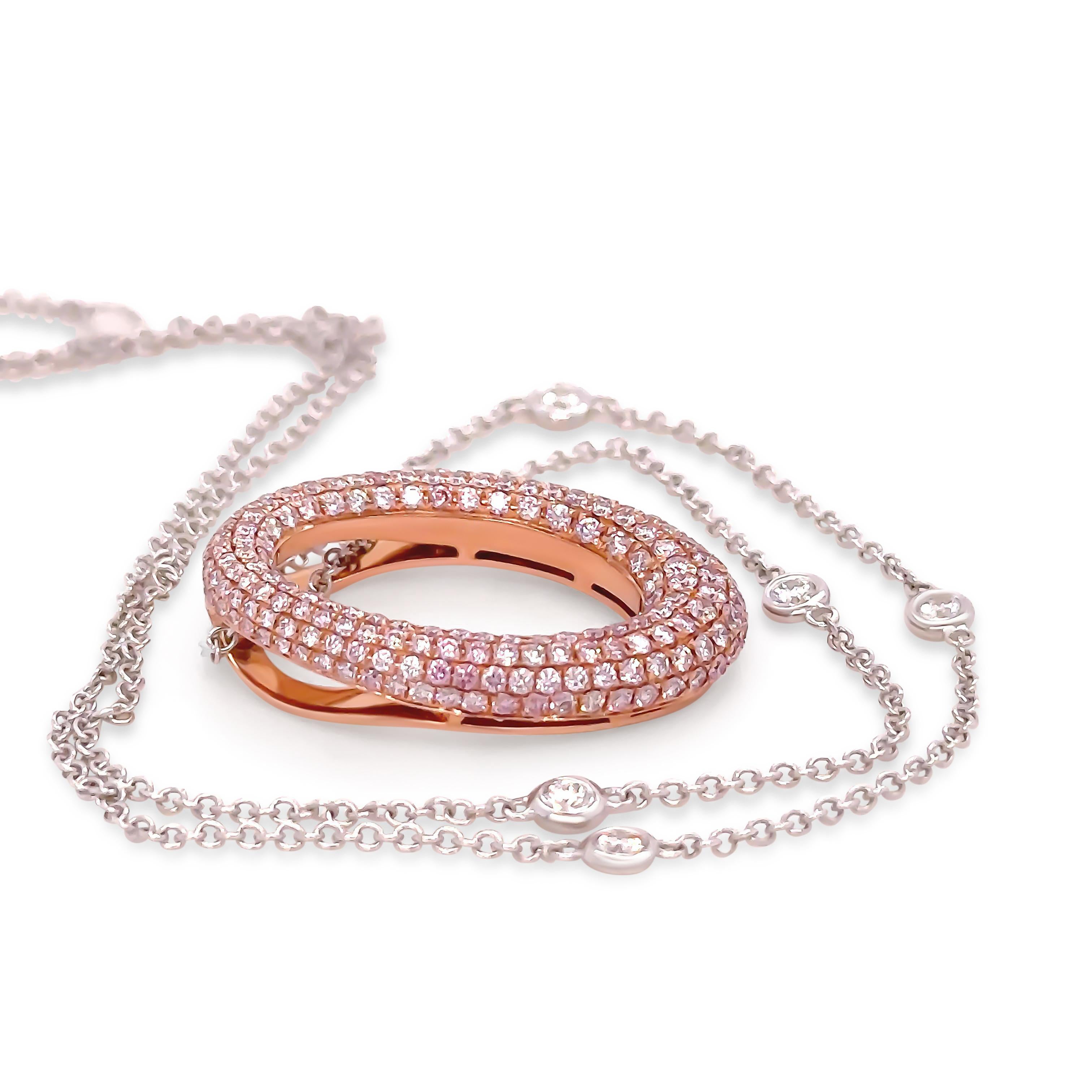 Bespoke 18ct Rose & White Gold Argyle Pink Diamond O Pendant 1.53ct 3