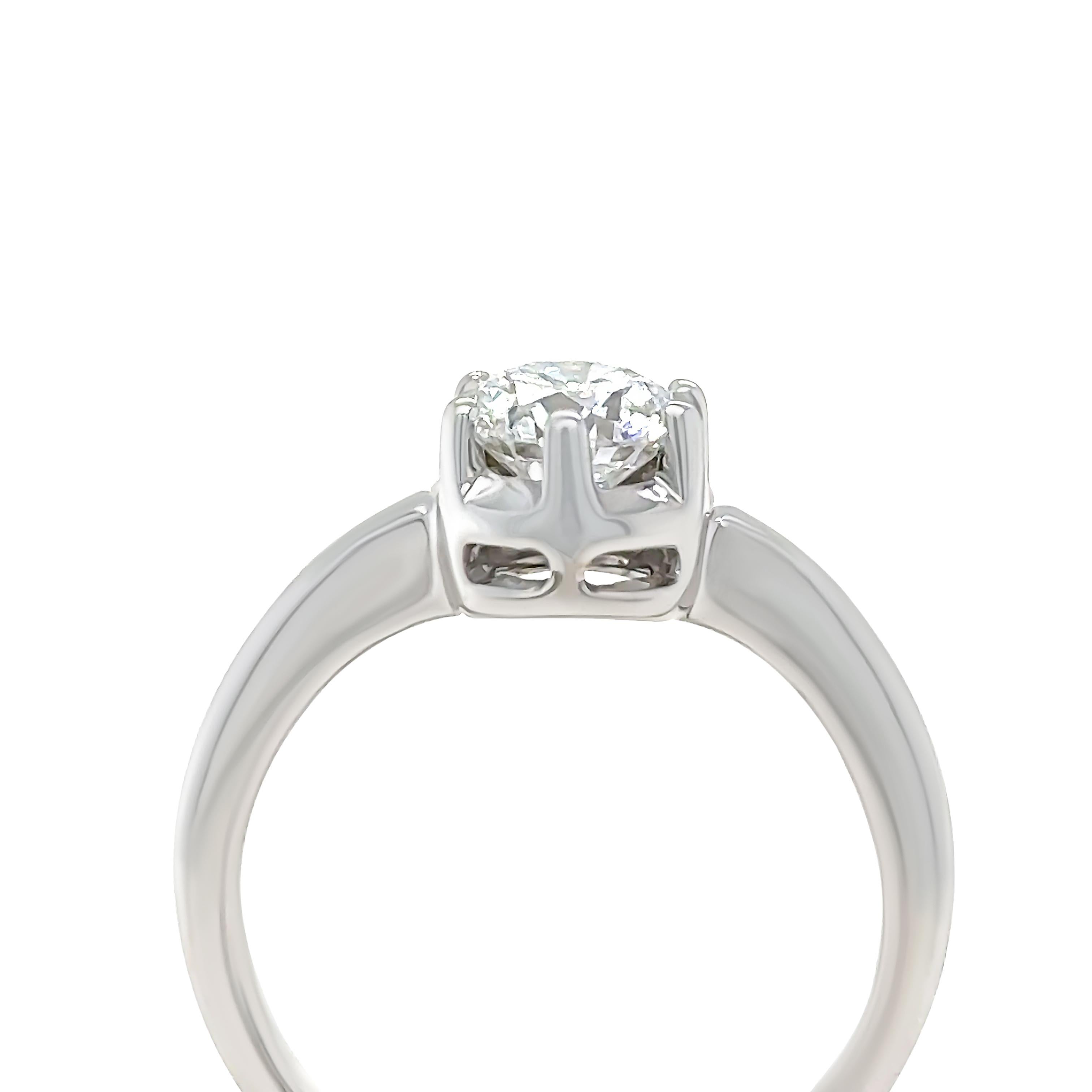 Anillo de compromiso de diamantes DCLA de oro blanco de 18 ct a medida 0,83 ct en Excelente estado para la venta en SYDNEY, NSW