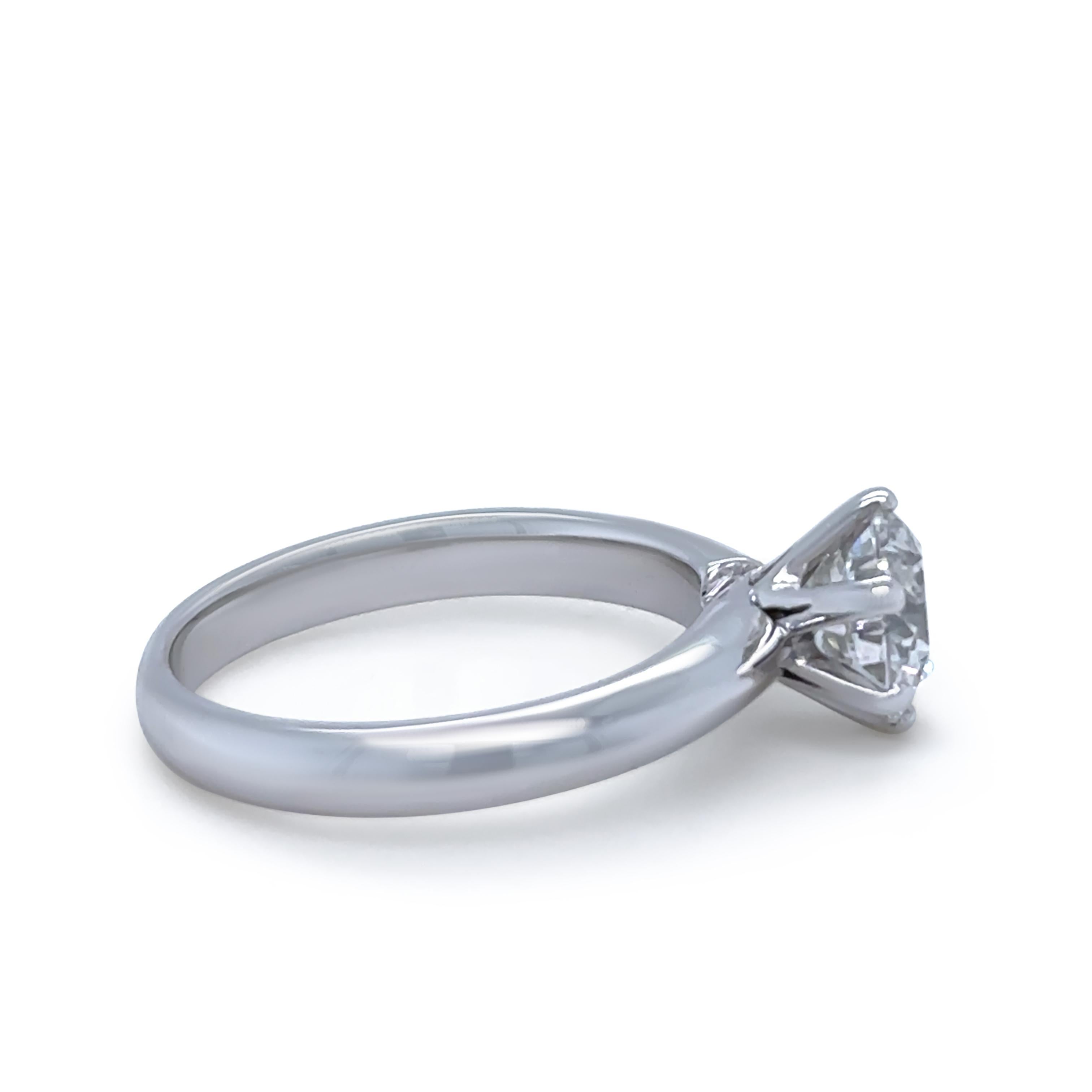 Round Cut Bespoke 18ct White Gold Diamond Engagement Ring 1.26ct