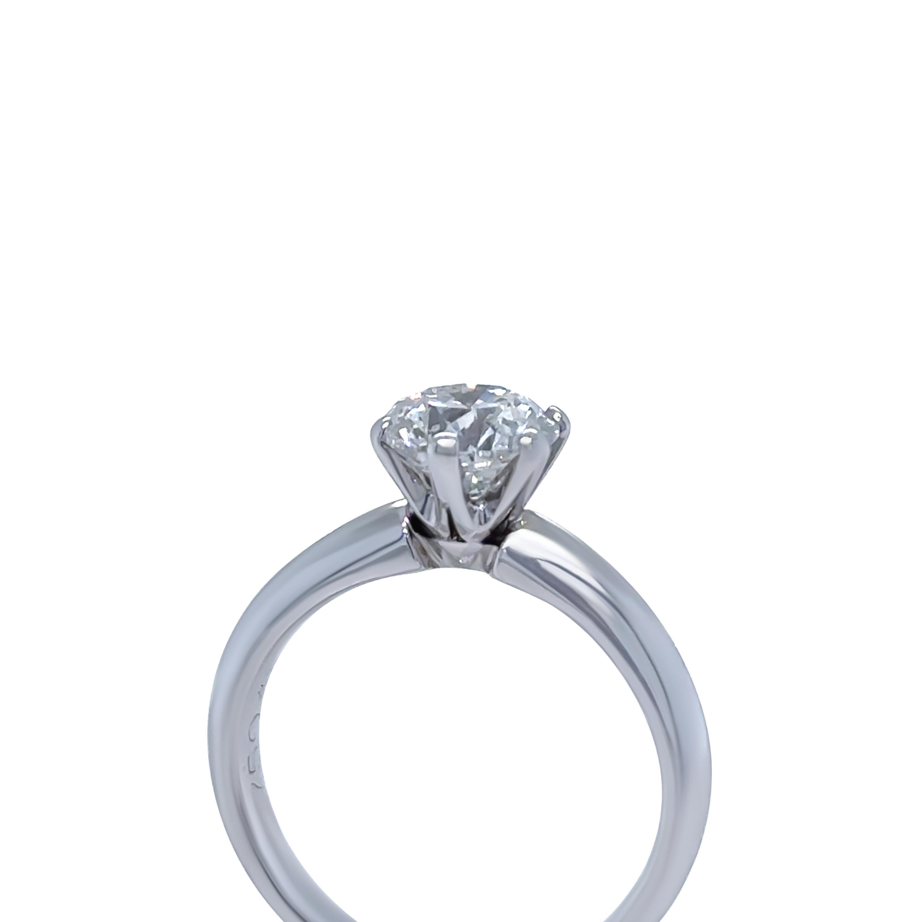 Bespoke 18ct White Gold Diamond Engagement Ring 1.26ct In Excellent Condition In SYDNEY, NSW