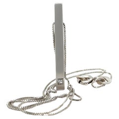 Bespoke 18ct White Gold Diamond Pendant & Necklace 0.05ct