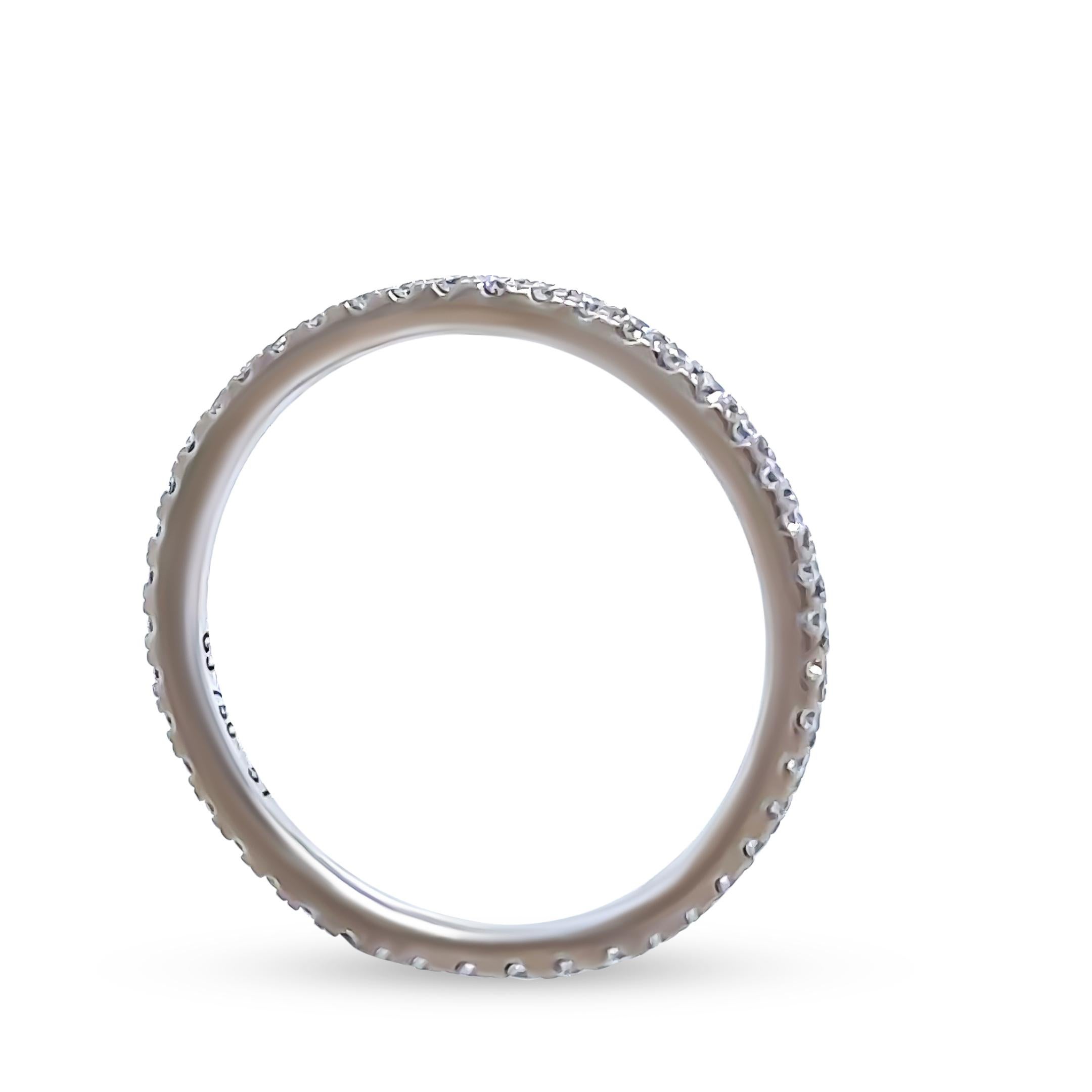 Women's Bespoke 18ct White Gold Diamond Wedding Band 0.34ct For Sale
