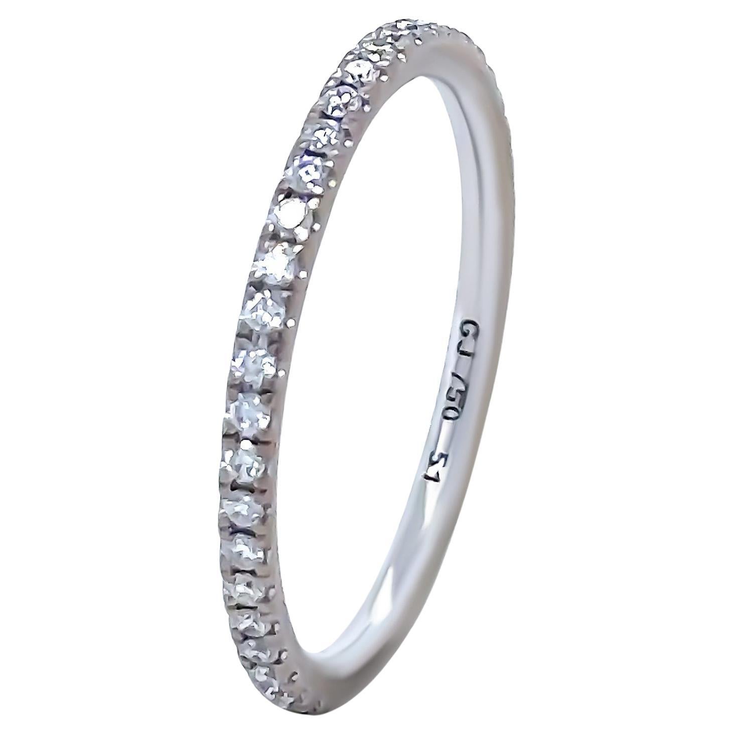 Alianza de Diamantes a Medida en Oro Blanco de 18 ct 0,34 ct