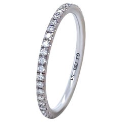 Fede nuziale su misura in oro bianco 18ct con diamante 0,34ct