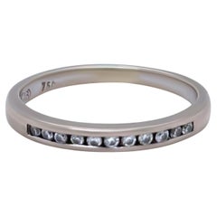 Media alianza de oro blanco de 18 ct a medida 0,11 ct