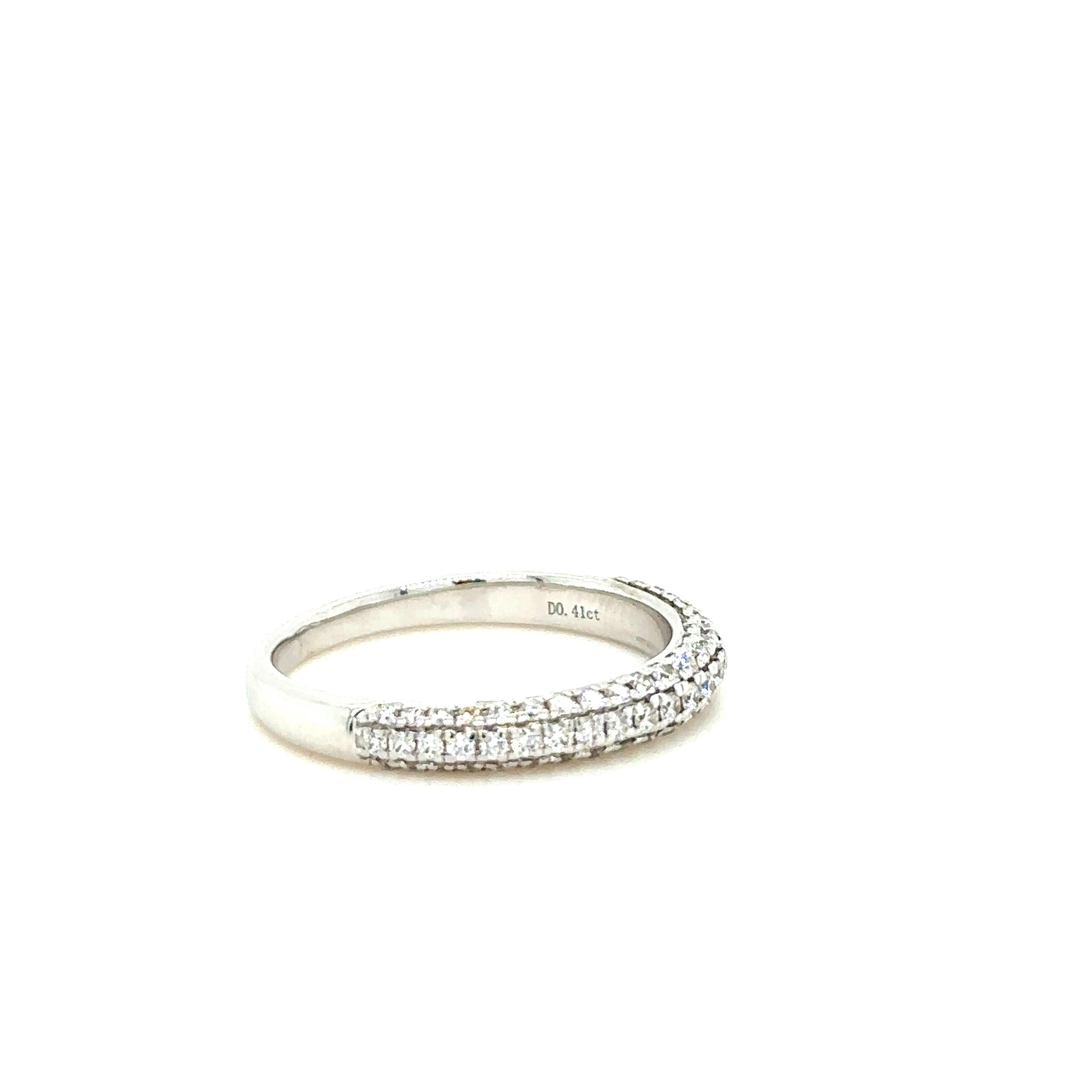 Women's Bespoke 18 Carat White Gold Half Eternity Ring 0.41 Carat For Sale