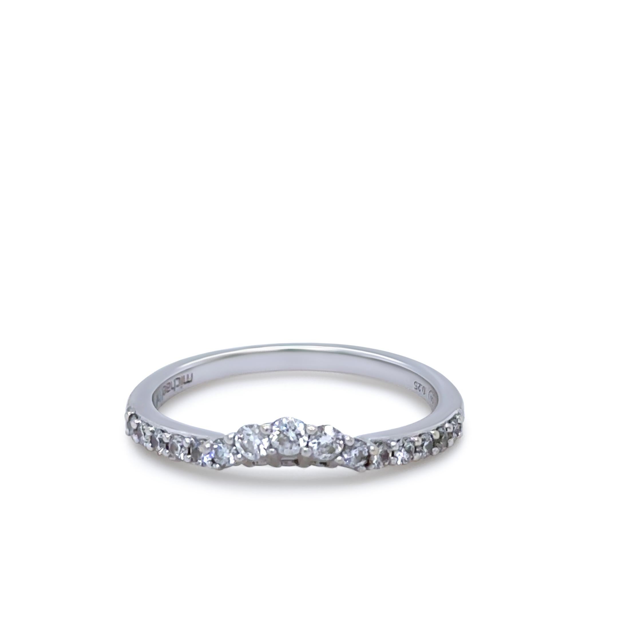 Brilliant Cut Bespoke 18ct White Gold Wedding Band 0.25ct For Sale