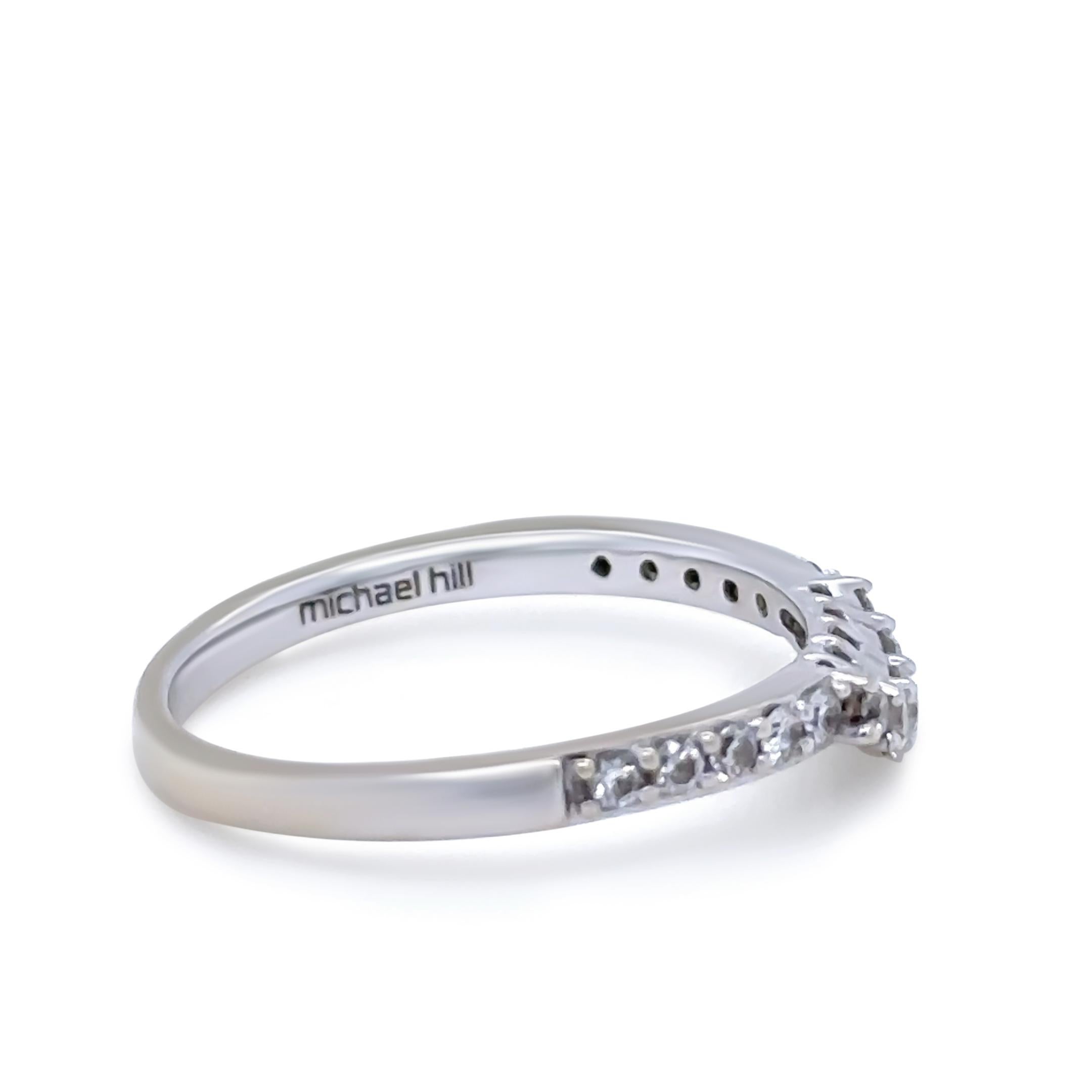 Bespoke 18ct White Gold Wedding Band 0.25ct In Excellent Condition For Sale In SYDNEY, NSW