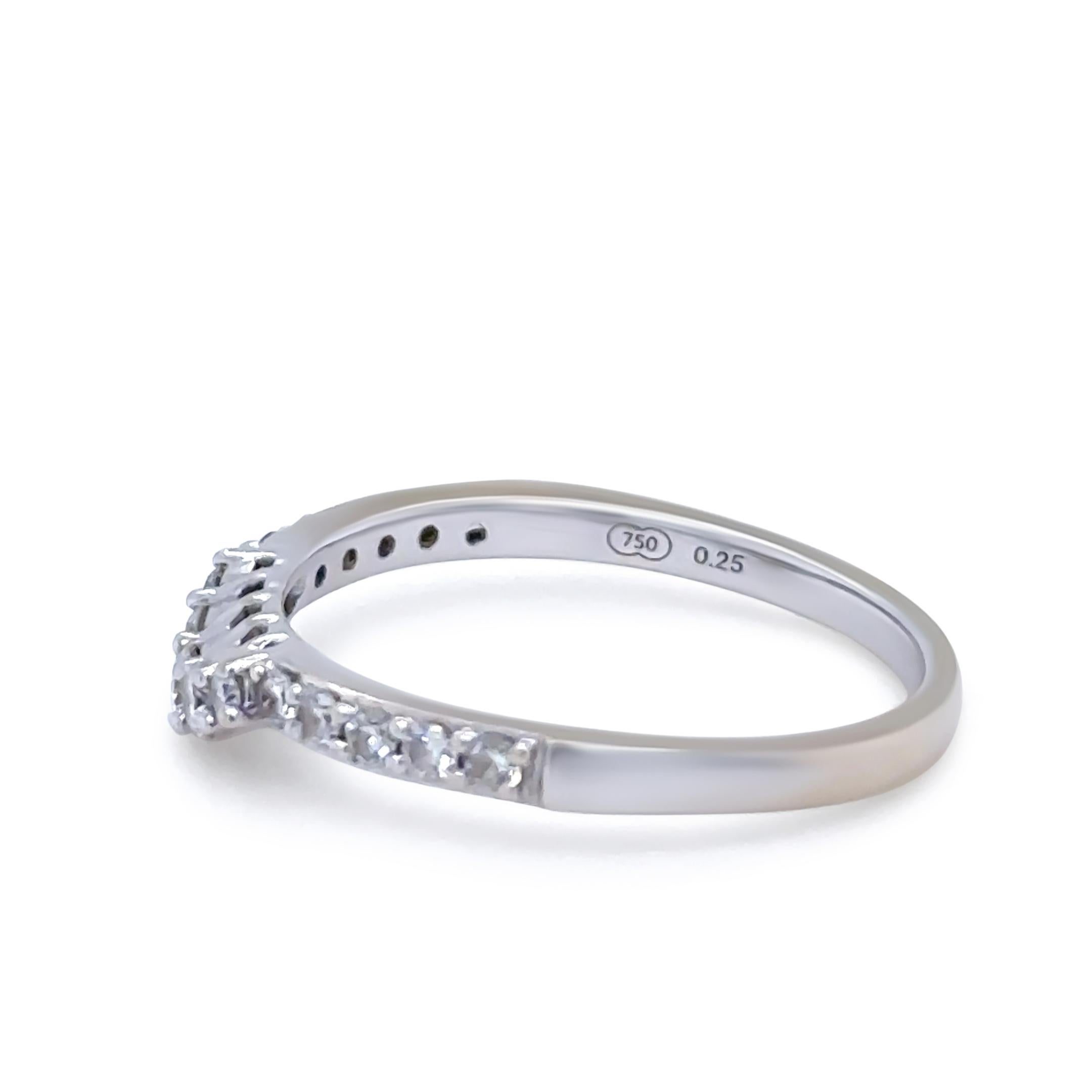 Women's Bespoke 18ct White Gold Wedding Band 0.25ct For Sale
