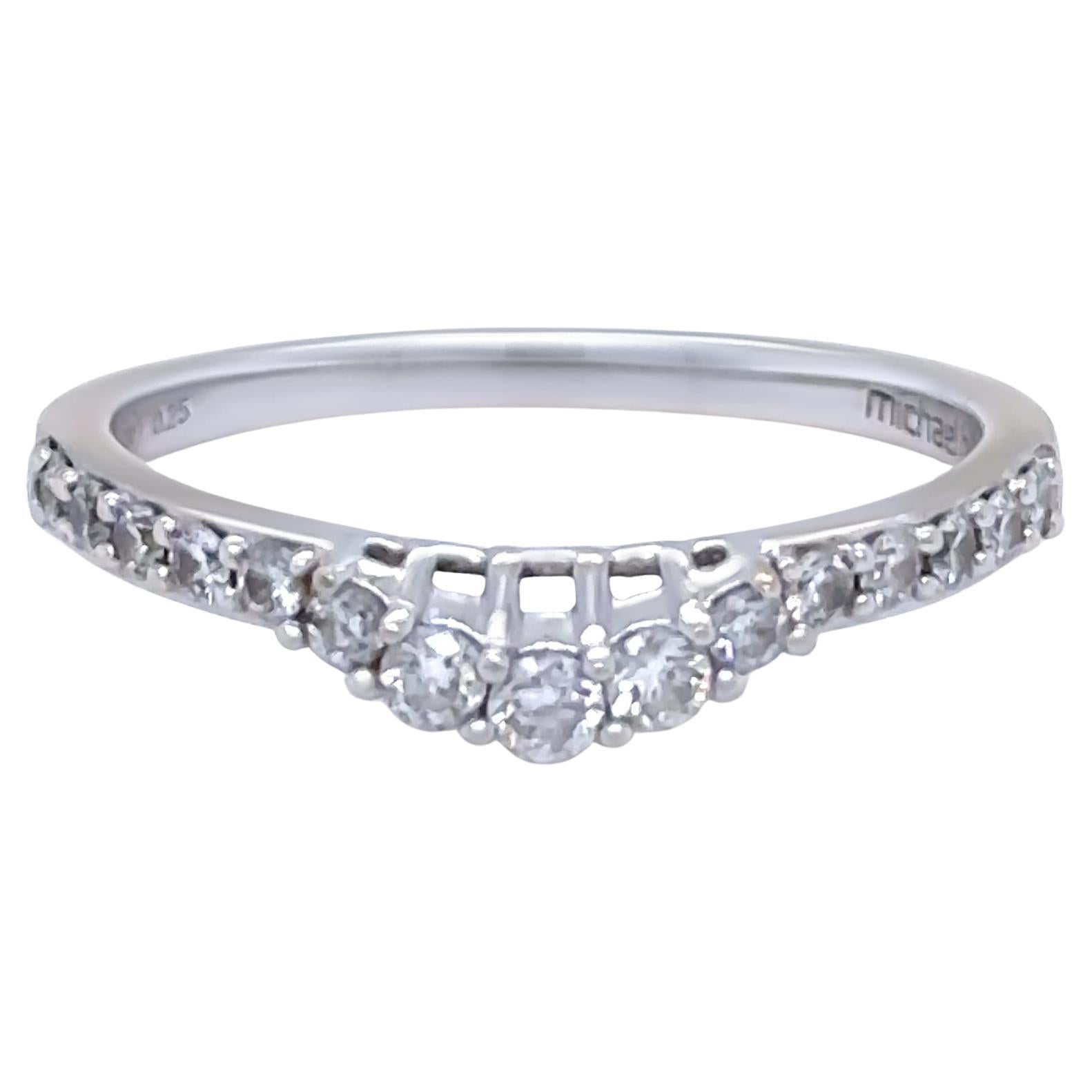 Alianza de boda a medida en oro blanco de 18 ct 0,25 ct