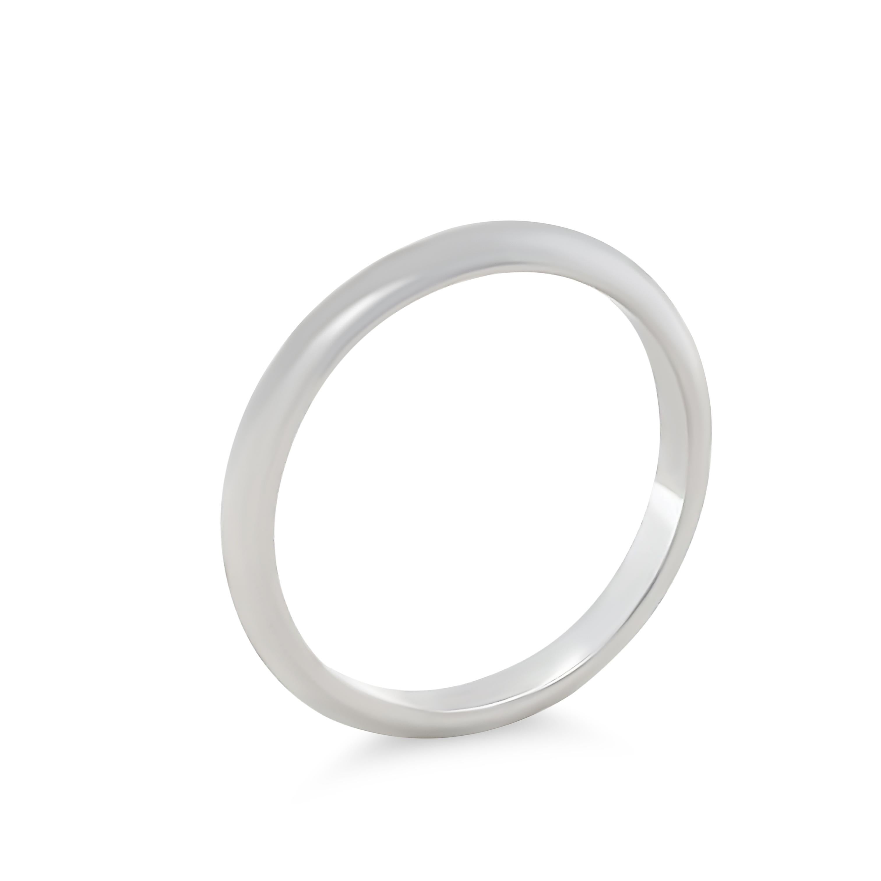 A Bespoke Wedding Band, made of 18ct White Gold.

Metal: 18ct White Gold
Carat: N/A 
Colour: N/A
Clarity: N/A
Cut: N/A
Weight: 2.3 grams
Engravings/Markings: Signed 750

Size/Measurement: Ring Size K 1/2.

Current Condition: Excellent

Accompanied