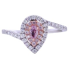 Bespoke 18ct White & Rose Gold Pink Diamond Ring 0.50ct