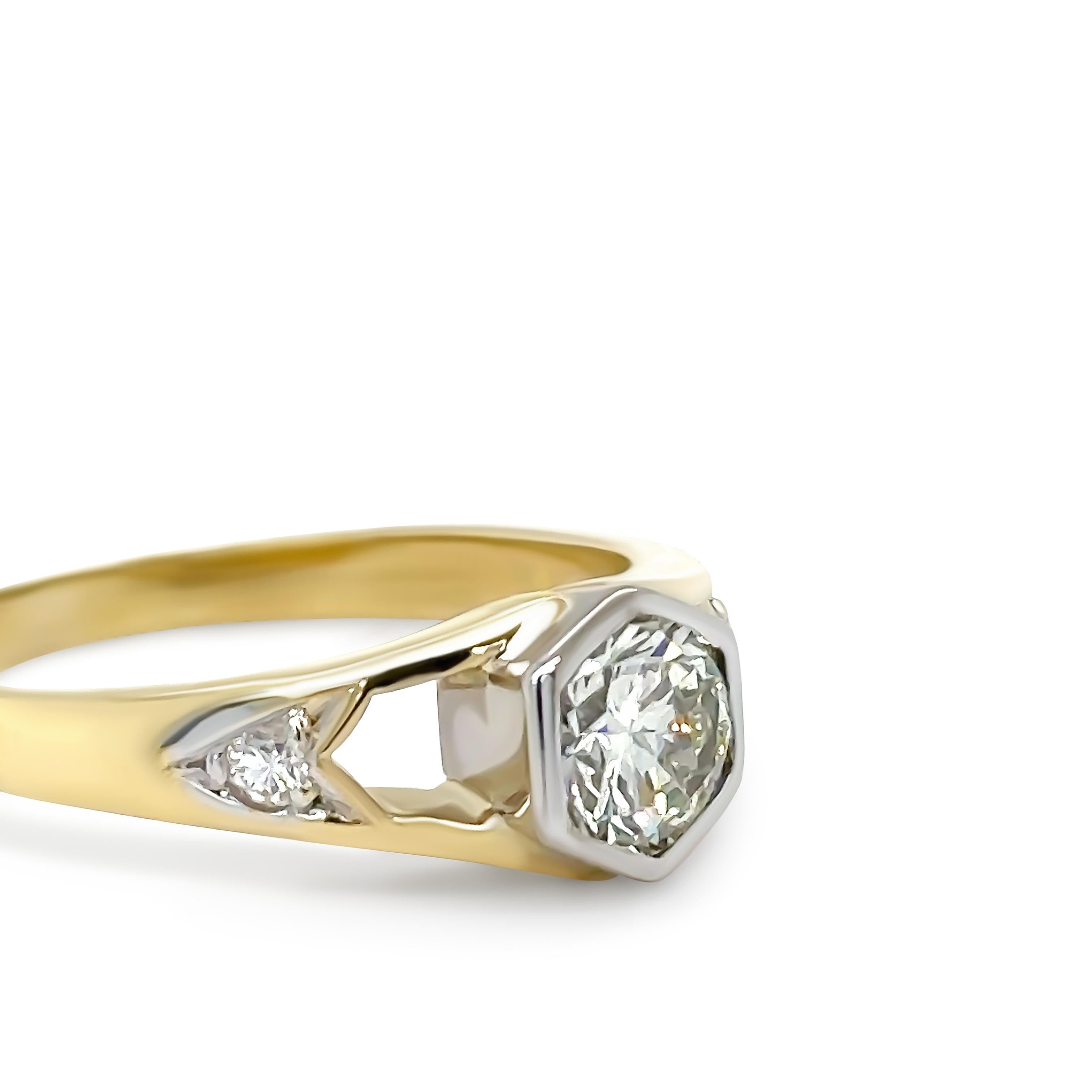 Brilliant Cut Bespoke 18ct Yellow Gold Diamond Engagement Ring 0.85ct For Sale
