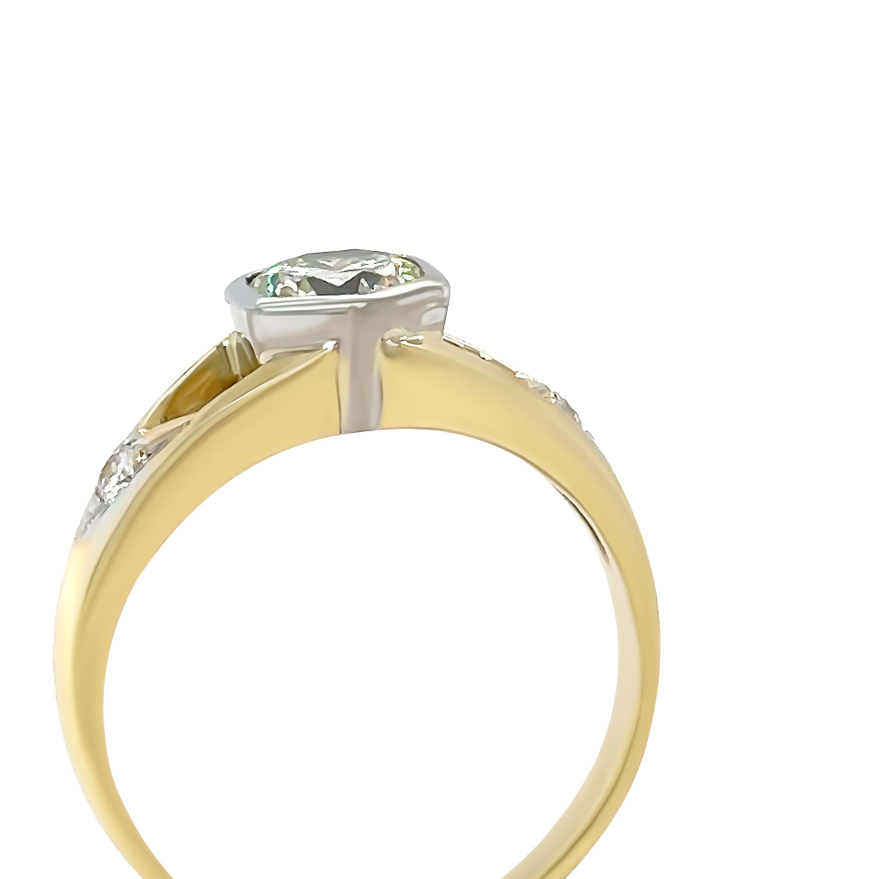Women's Bespoke 18ct Yellow Gold Diamond Engagement Ring 0.85ct For Sale