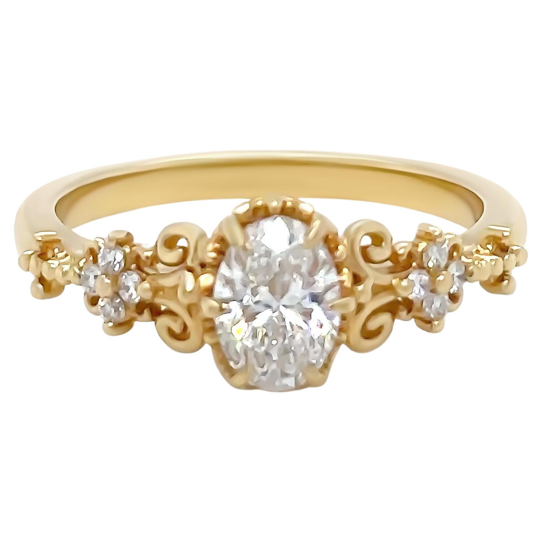 Bespoke 18ct Yellow Gold Diamond Ring 0.68ct