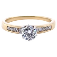 Bespoke 18ct Yellow & White Gold Diamond Engagement Ring 0.56ct