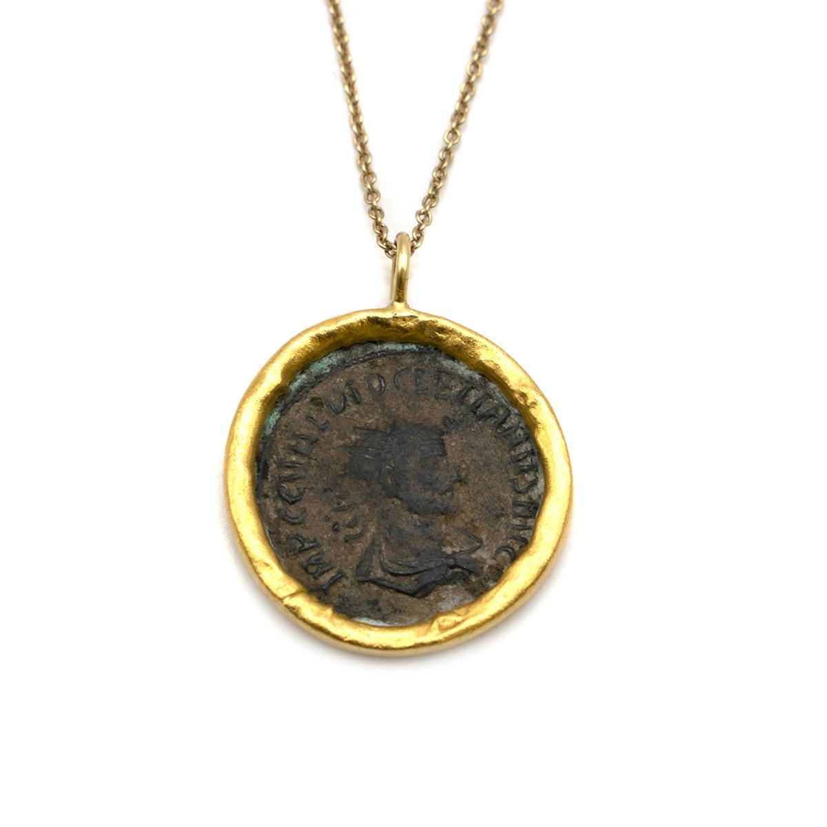 Women's Bespoke 18 Karat Yellow Gold Coin Double Chained Necklace