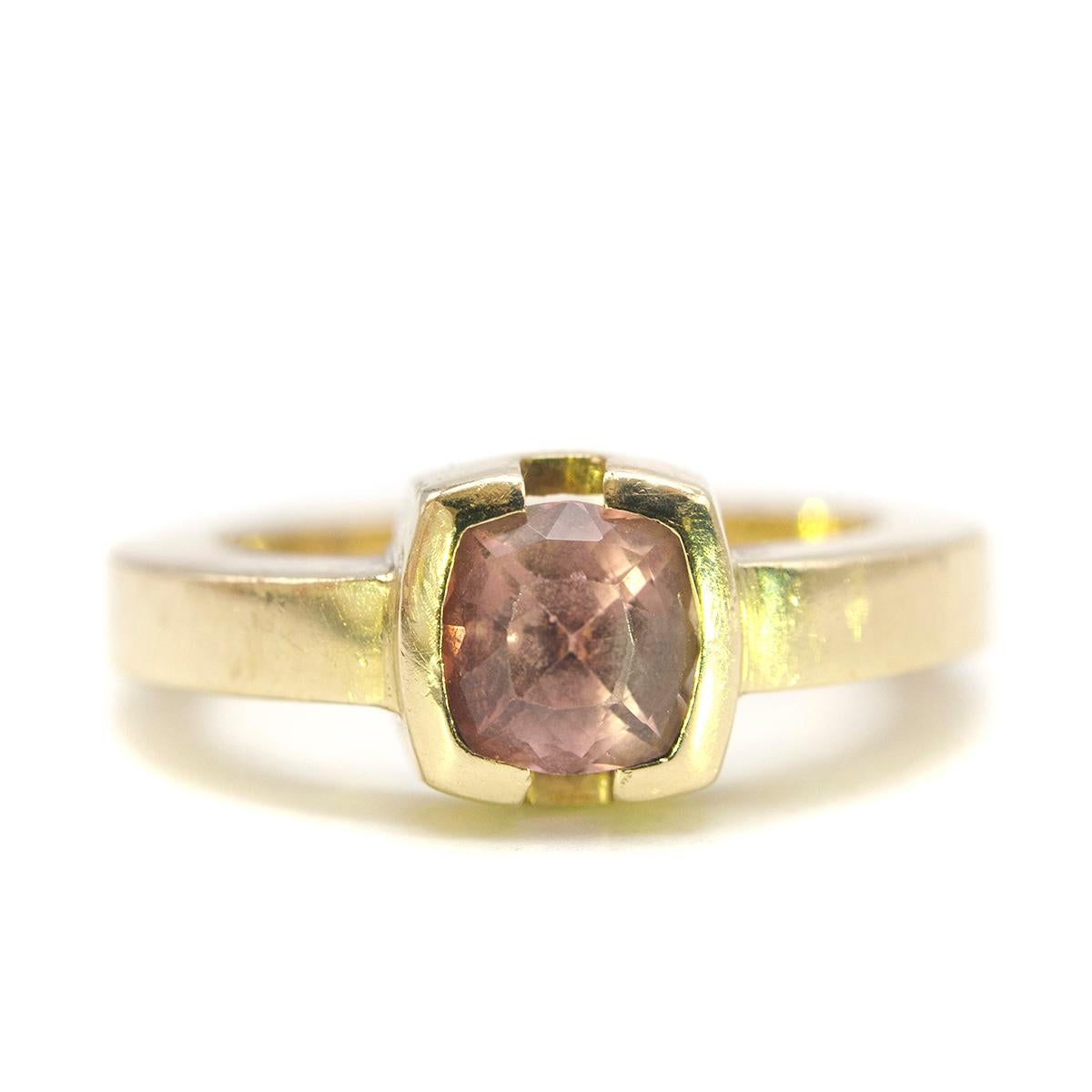 Bespoke 18k Yellow Gold Pink Sapphire Ring 

- Pink Sapphire  
- 18k Yellow Gold  heavy weight 
- Channel Stone Setting 

Please note, these items are pre-owned and may show some signs of storage, even when unworn and unused. This is reflected