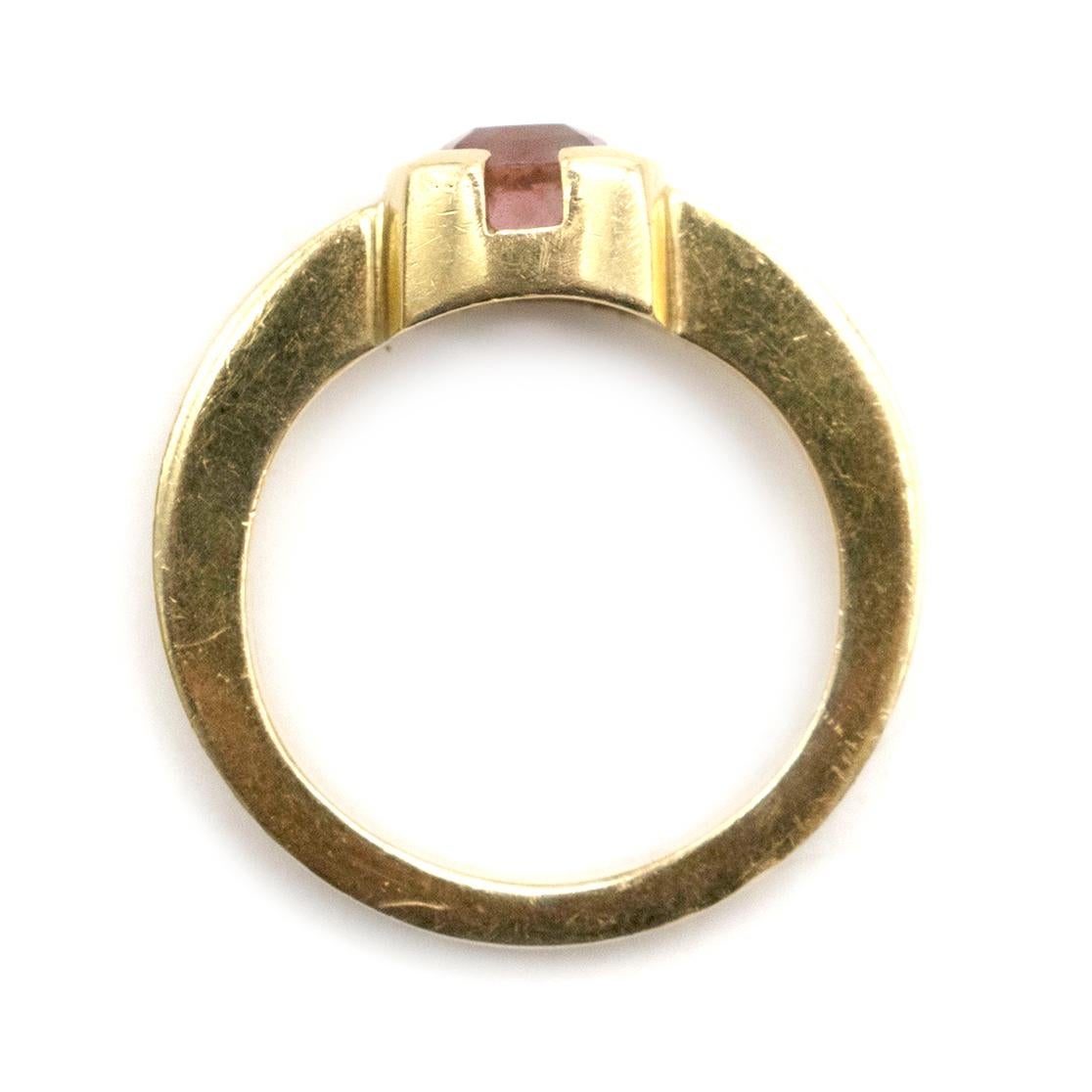 Bespoke 18 Karat Yellow Gold Pink Sapphire Ring 5