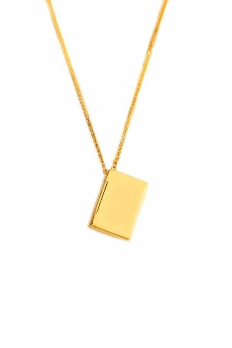 Contemporary Bespoke 18K Yellow Gold Small Love Letter Pendant Necklace