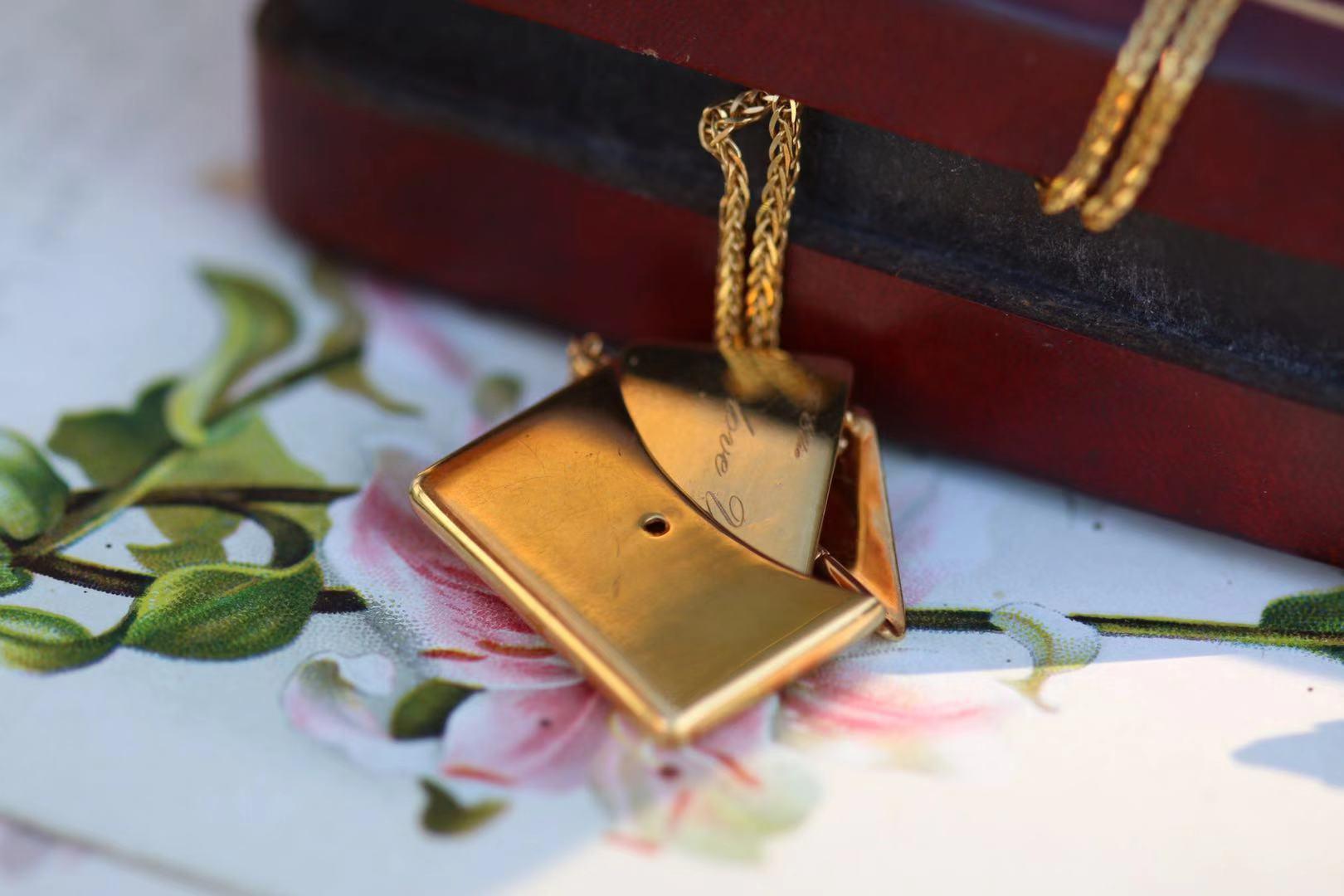 Women's or Men's Bespoke 18K Yellow Gold Small Love Letter Pendant Necklace