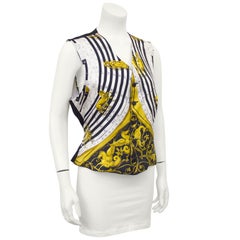 Bespoke 1980s Black and Gold Astrologie Dies et Hore Hermes Scarf Vest