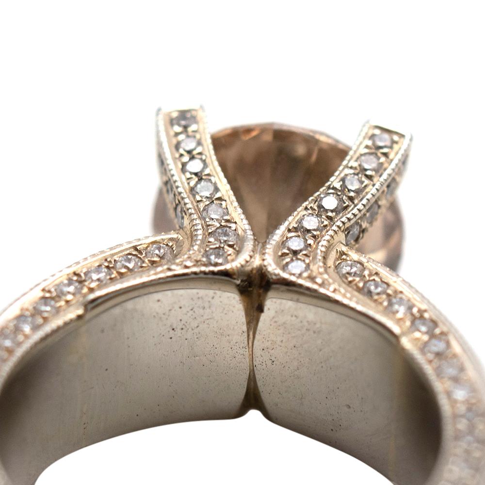 Bespoke 19 Carat Gold 5.5 Carat Fancy Champagne Diamond Ring - Size 5.5 3