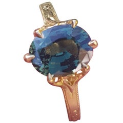 Bespoke 2.12 Carat Green Sapphire Engagement Ring