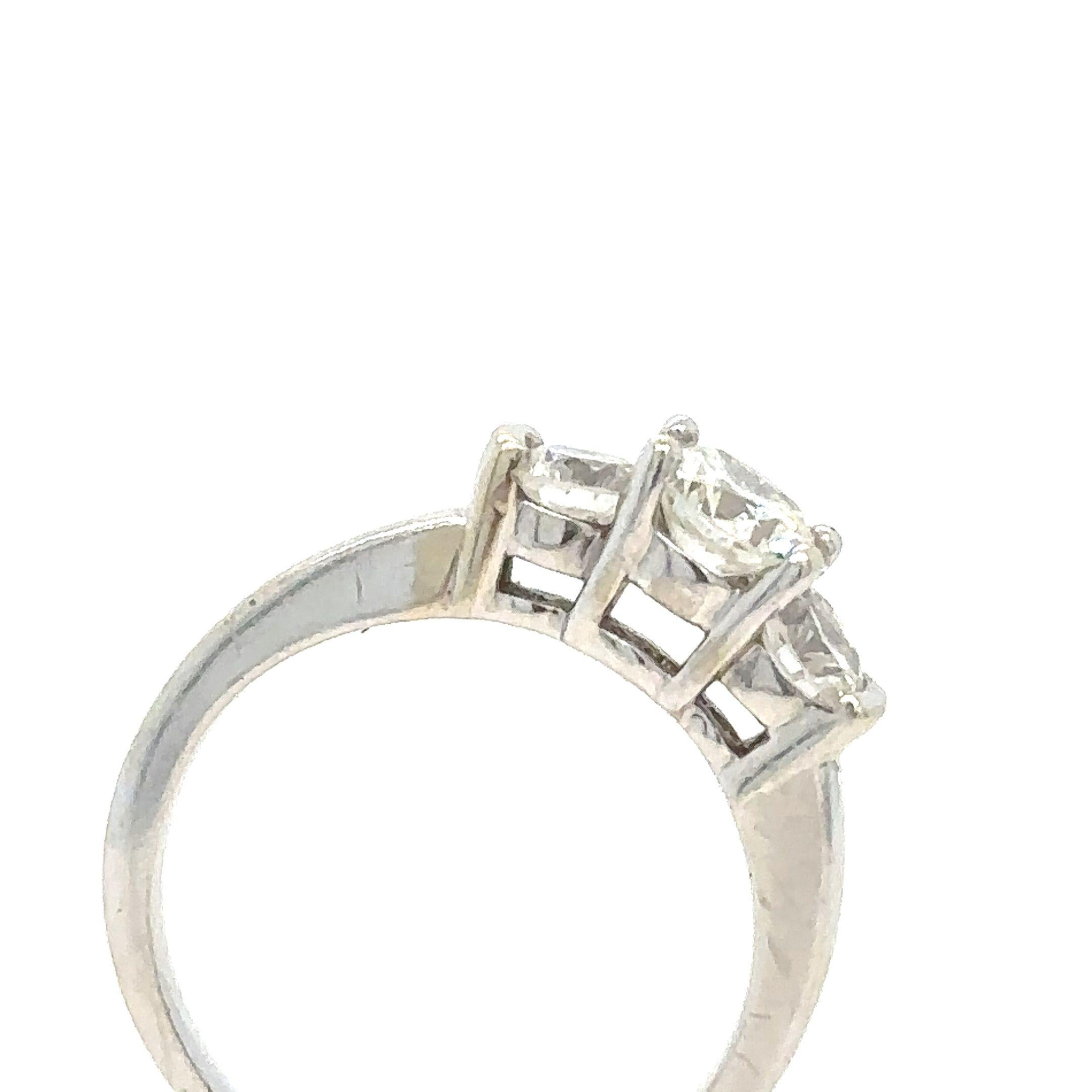 Bespoke 3 Diamond Engagement Ring 1.61ct In Excellent Condition For Sale In SYDNEY, NSW
