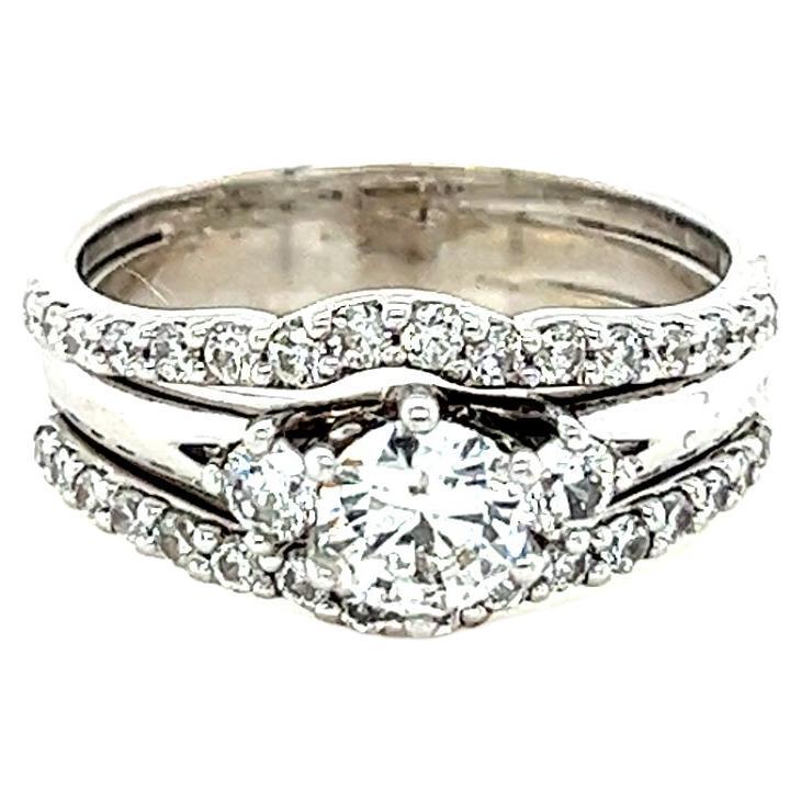 Bespoke 3 Piece Diamond Bridal Ring Set 0.99ct For Sale