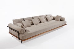 Bespoke 3 Seater Sofa Reclaimed Hardwood & Brass Frame by P. Tendercool 'Indoor'