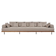 Bespoke 3 Seater Sofa Reclaimed Hardwood & Brass Frame by P. Tendercool 'Indoor'