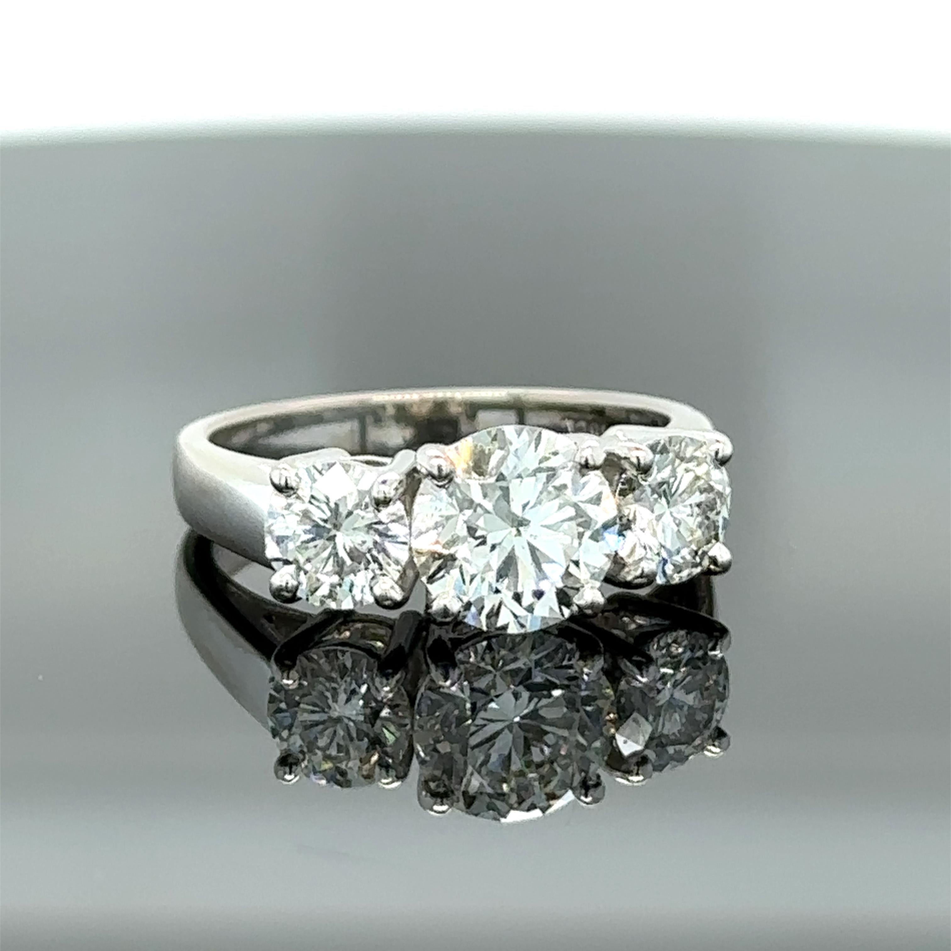Bespoke 3 Stone Diamond Engagement Ring 1.51ct 2