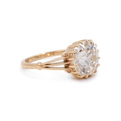 Bespoke 3.51 Ct. GIA Old Mine Cut Diamond Solitaire Engagement Ring