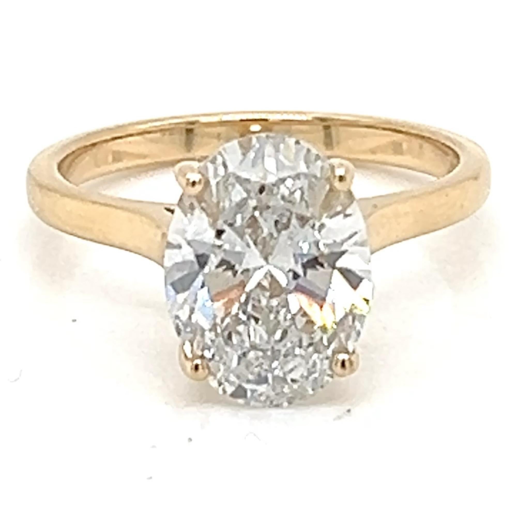 Anillo solitario de compromiso Hasbani Diamante pera de 3 quilates en oro de 18 quilates GIA F VVS a medida en Nuevo estado para la venta en London, GB