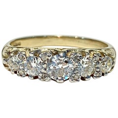 Bespoke 5-Stone Ring Set with 1.30 Carat Old Cut Diamonds in 18 Carat Gold