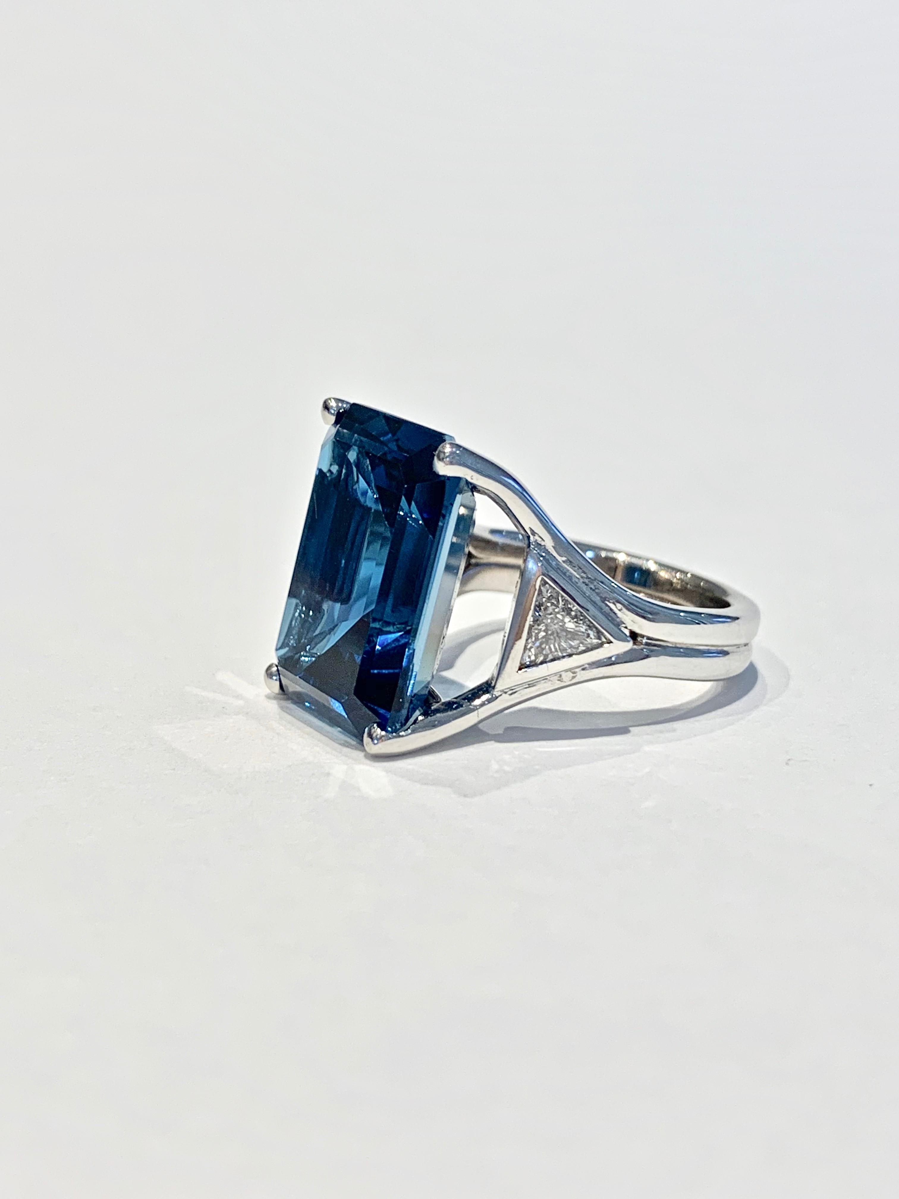 18ct blue topaz and diamond ring