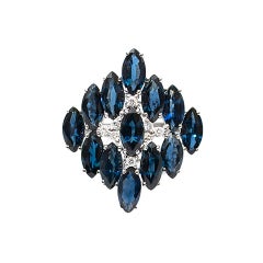 Bespoke 7.75 Carat Sapphire and 0.10 Carat Diamond White Gold Ring Bespoke 7.75 Carat Sapphire and 0.10 Carat Diamond White Gold Ring