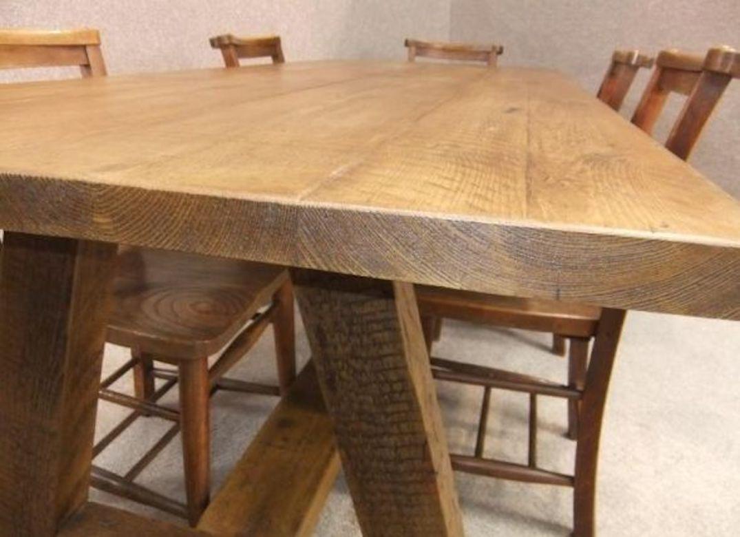 Bespoke A-Frame Distressed Pine Table, 20th Century For Sale 5